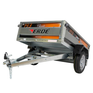 Erde 193 unbraked trailer - shown tipping